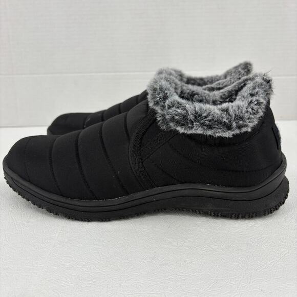Minnetonka Timpson Tulsa Bootie Size 9 Black Faux Fur Water Resistant Slip On - Picture 3 of 11